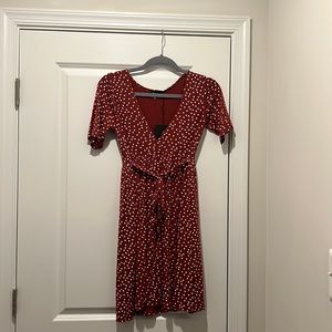 Women Polka Dot Wrap Tea Dress